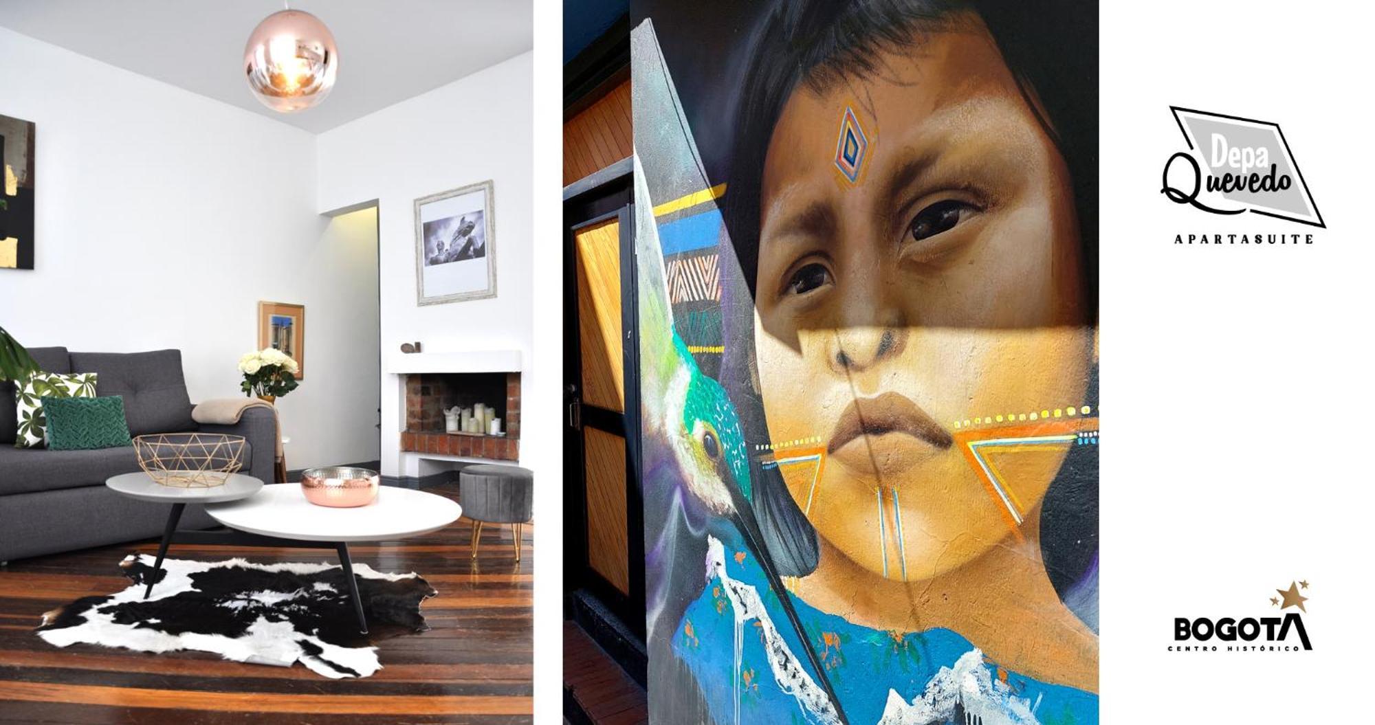 Depa Quevedo - Trendy Revamped Flat - Exceptional Spot In Bogota'S Historic Colonial Square - Candelaria 외부 사진